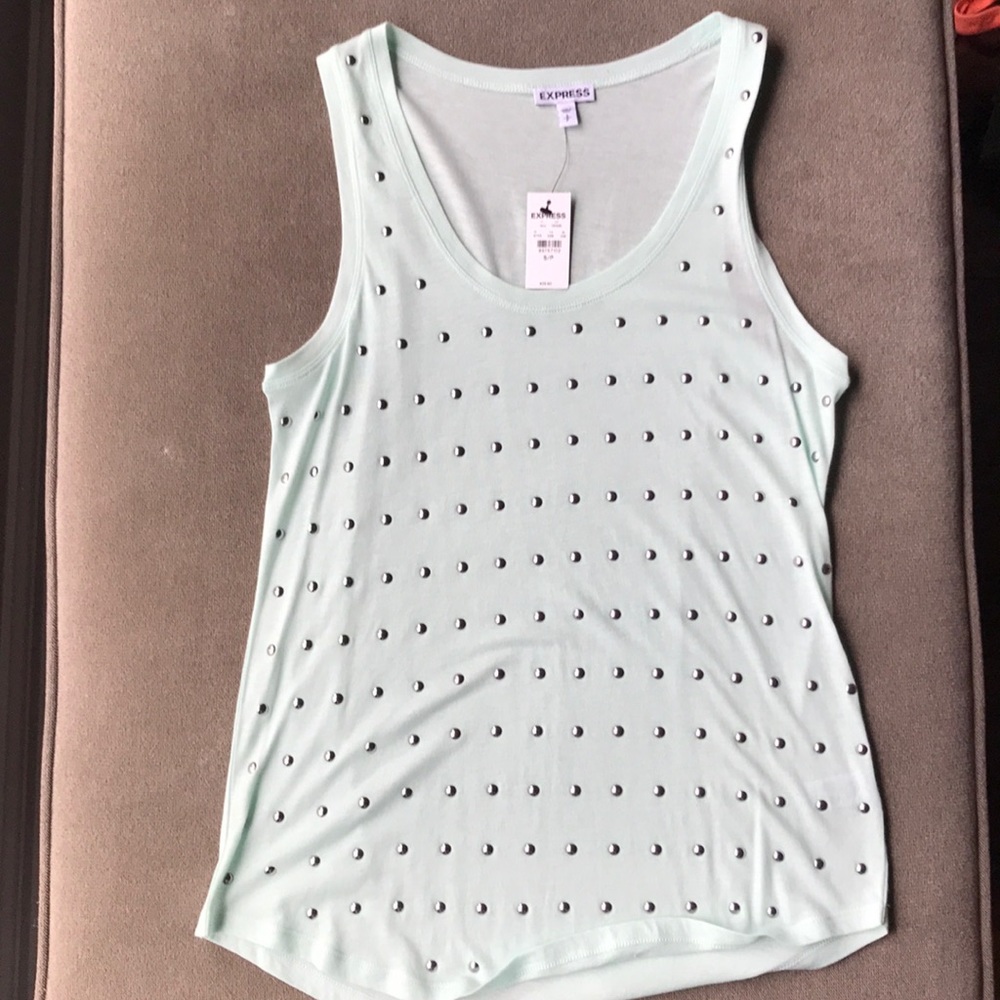 Mint green Express tank top with studds